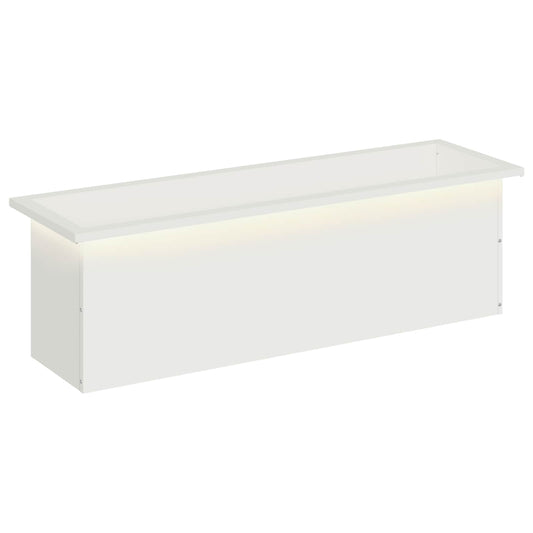 Garden Planter with LED White 30 x 100 x 30 cm Steel