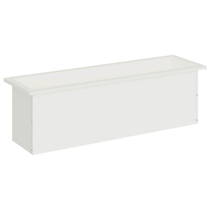 Garden Planter with LED White 30 x 100 x 30 cm Steel
