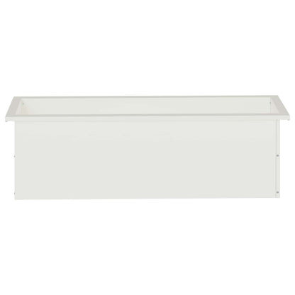 Garden Planter with LED White 30 x 100 x 30 cm Steel