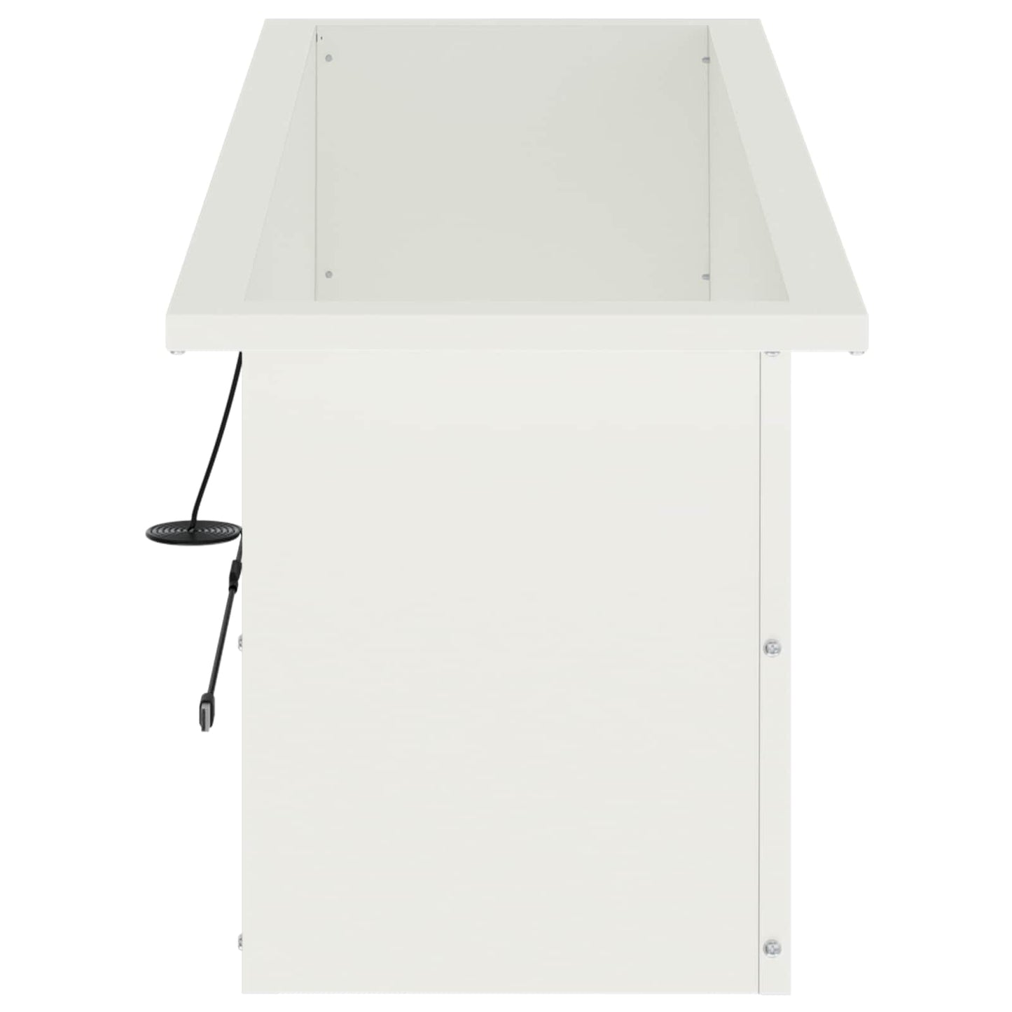 Garden Planter with LED White 30 x 100 x 30 cm Steel