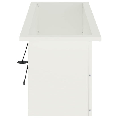 Garden Planter with LED White 30 x 100 x 30 cm Steel