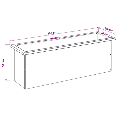 Garden Planter with LED 2 pcs White 30 x 100 x 30 cm Steel