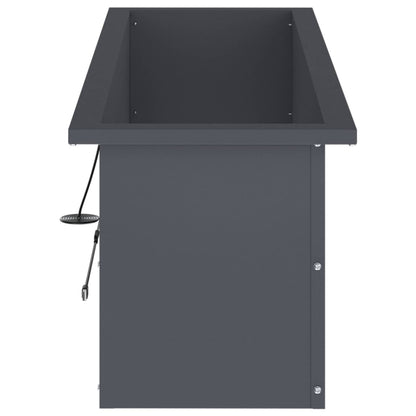 Garden Planter with LED Antracite 30 x 100 x 30 cm Steel