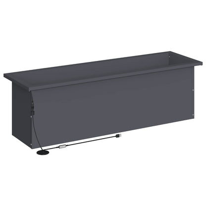 Garden Planter with LED 2 pcs Antracite 30 x 100 x 30 cm Steel