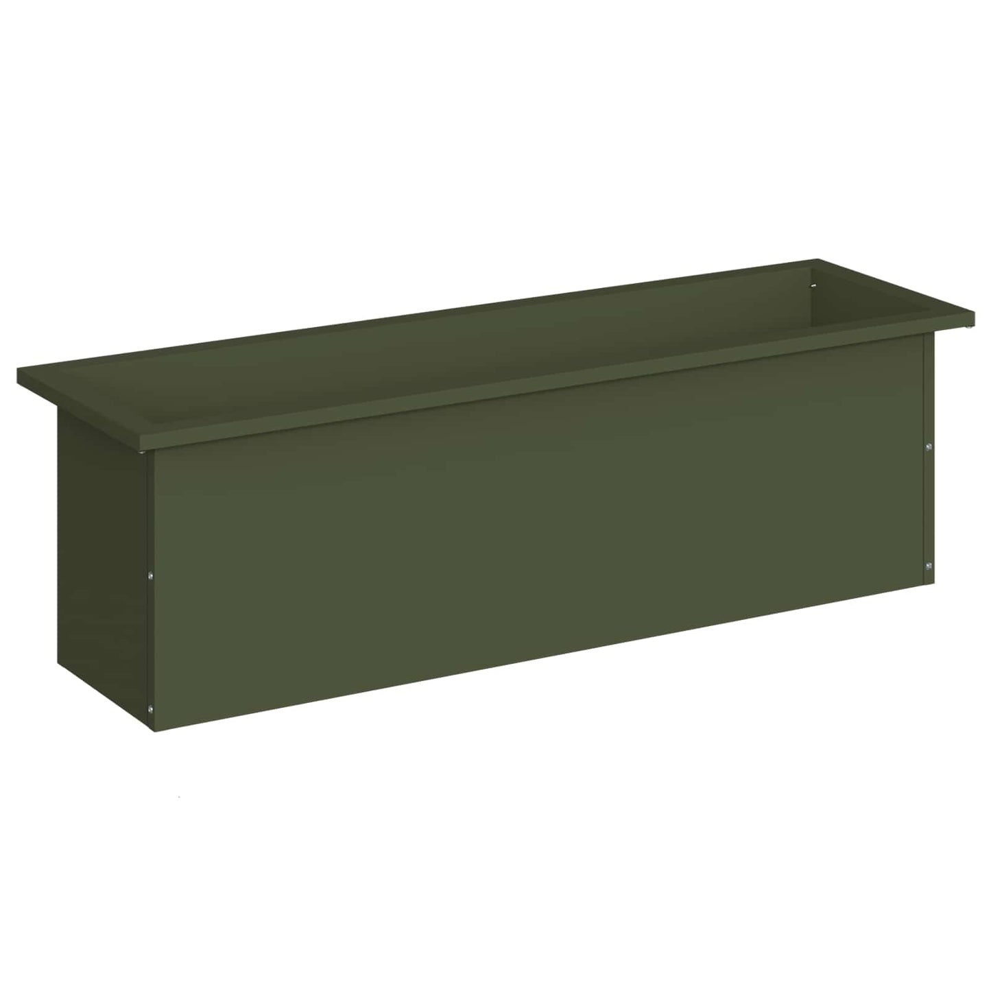 Garden Planter with LED Olive Green 30 x 100 x 30 cm Steel