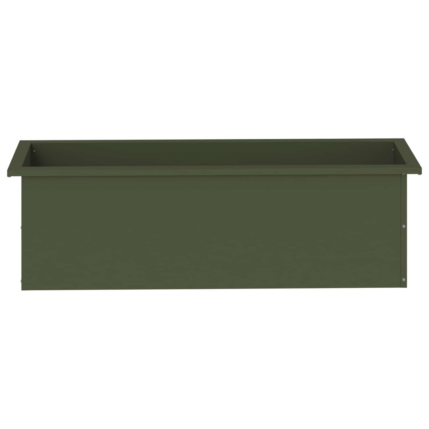 Garden Planter with LED Olive Green 30 x 100 x 30 cm Steel