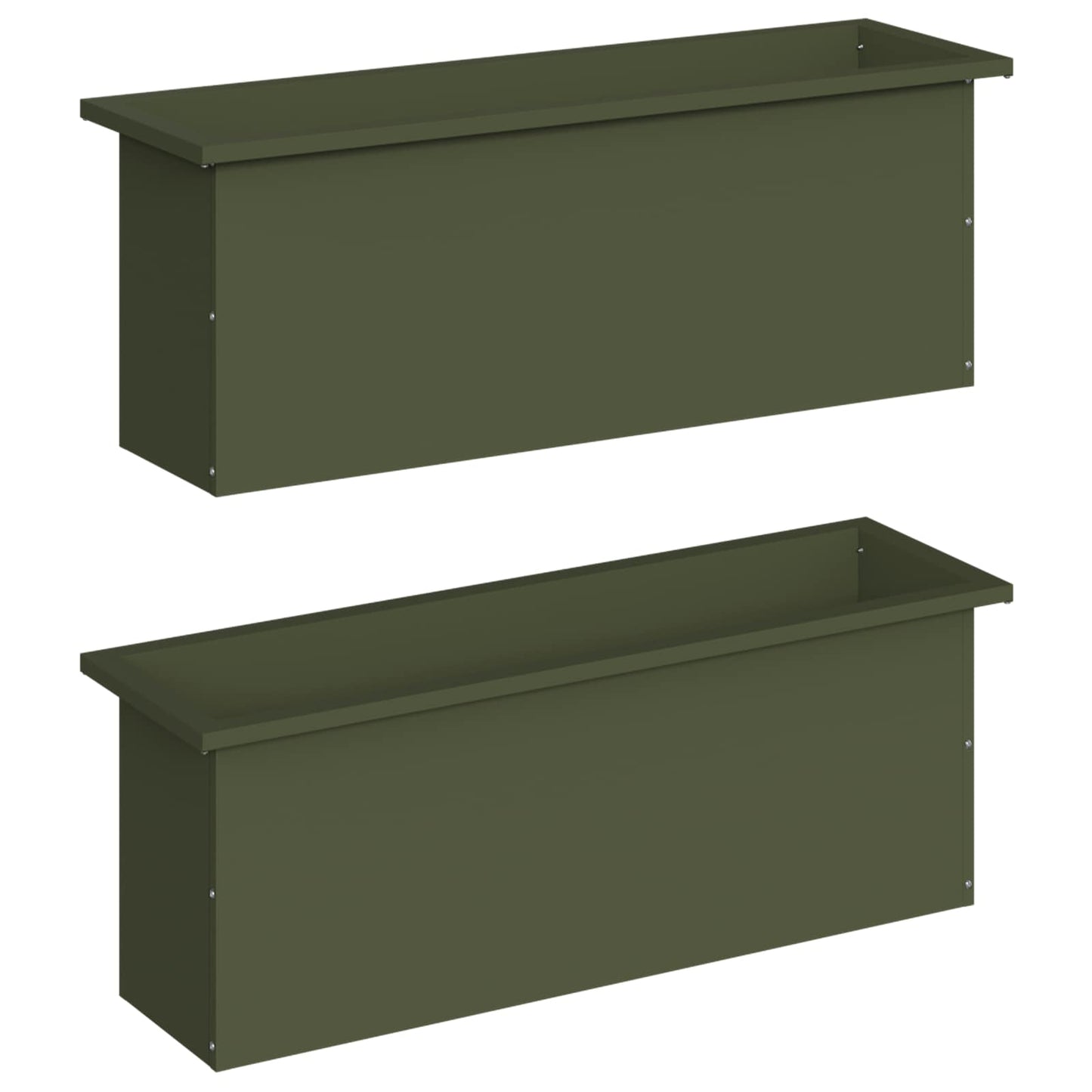 Garden Planter with LED 2 pcs Olive Green 30 x 100 x 30 cm
