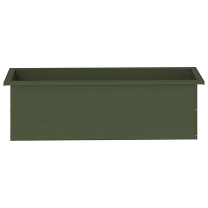 Garden Planter with LED 2 pcs Olive Green 30 x 100 x 30 cm