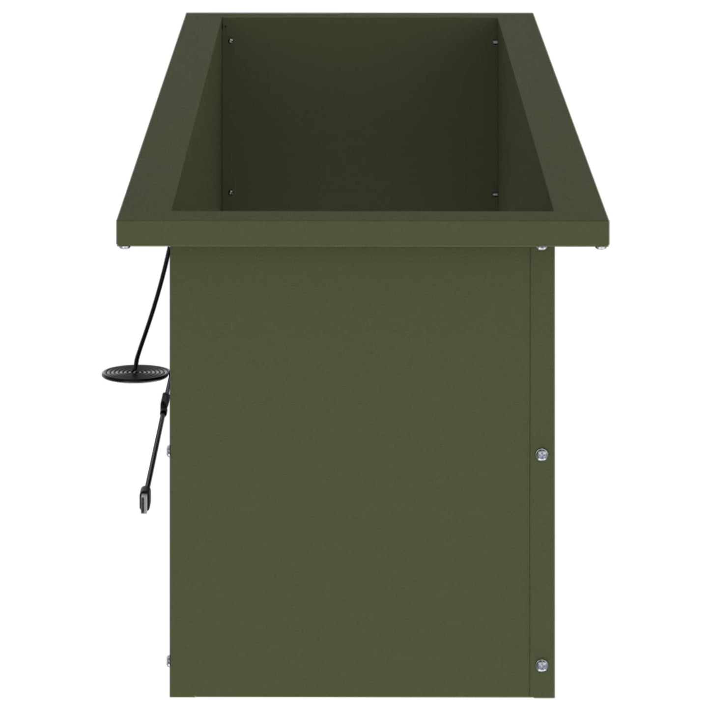 Garden Planter with LED 2 pcs Olive Green 30 x 100 x 30 cm