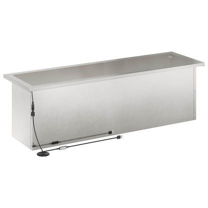 Garden Planter with LED Silver 30 x 100 x 30 cm Stainless Steel