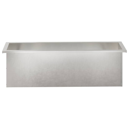 Garden Planter with LED Silver 30 x 100 x 30 cm Stainless Steel