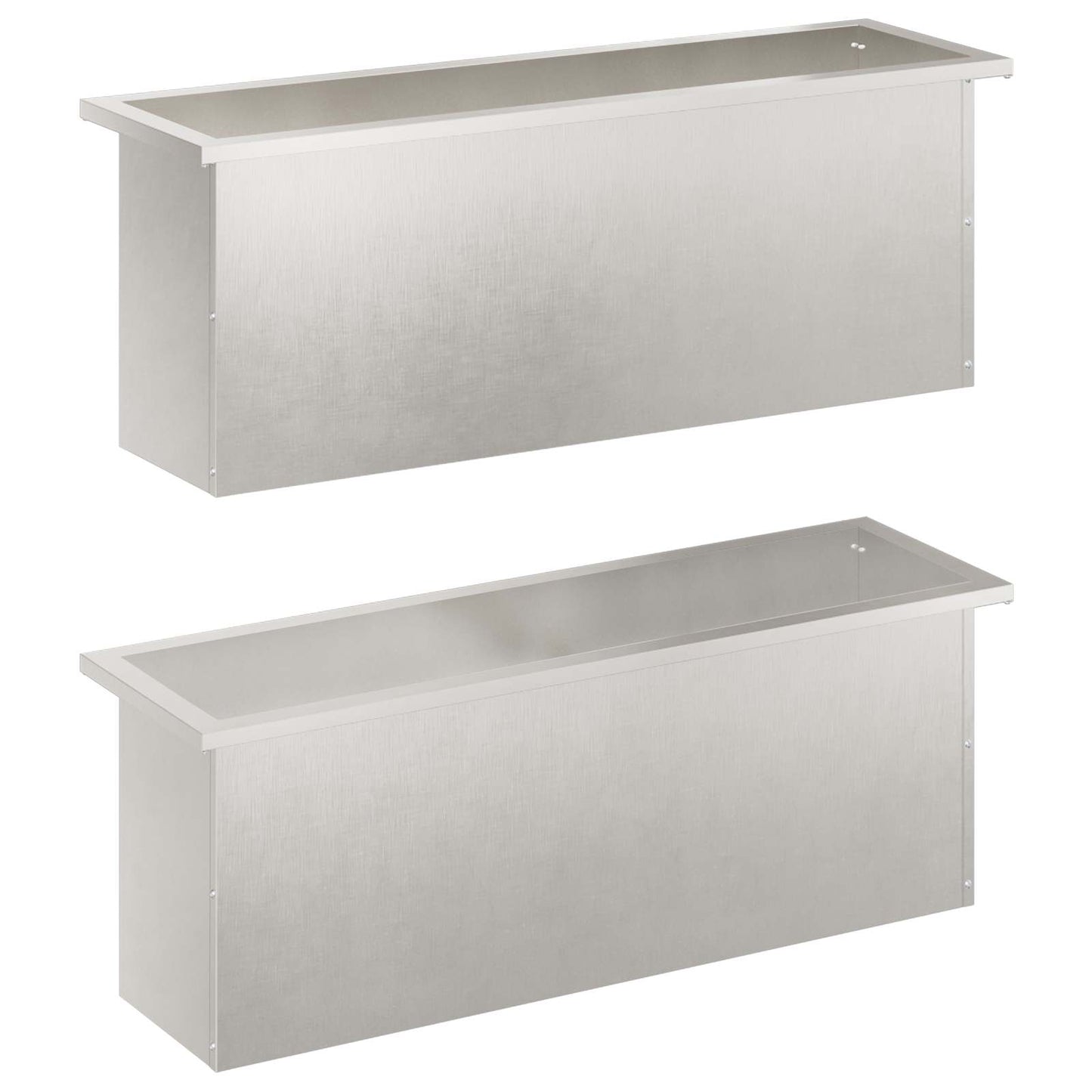 Garden Planter with LED 2 pcs Silver 30 x 100 x 30 cm