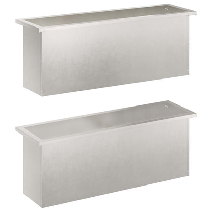 Garden Planter with LED 2 pcs Silver 30 x 100 x 30 cm