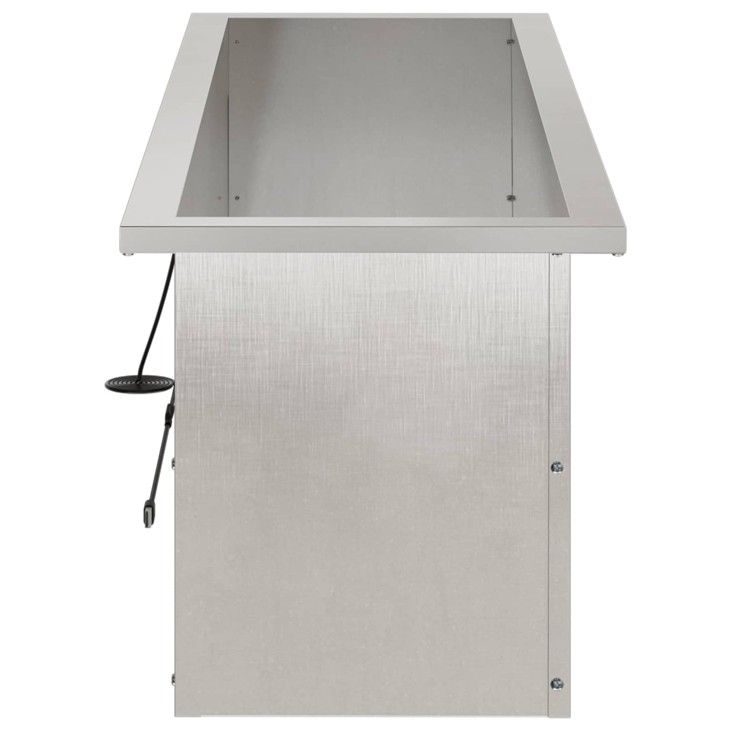 Garden Planter with LED 2 pcs Silver 30 x 100 x 30 cm