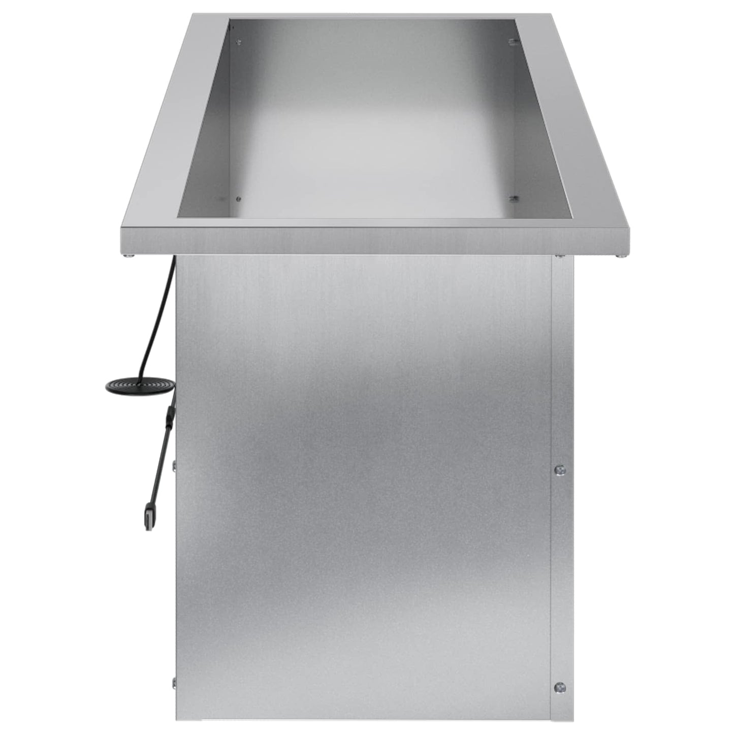 Garden Planter with LED Silver 30 x 100 x 30 cm