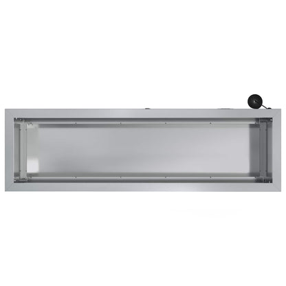 Garden Planter with LED Silver 30 x 100 x 30 cm