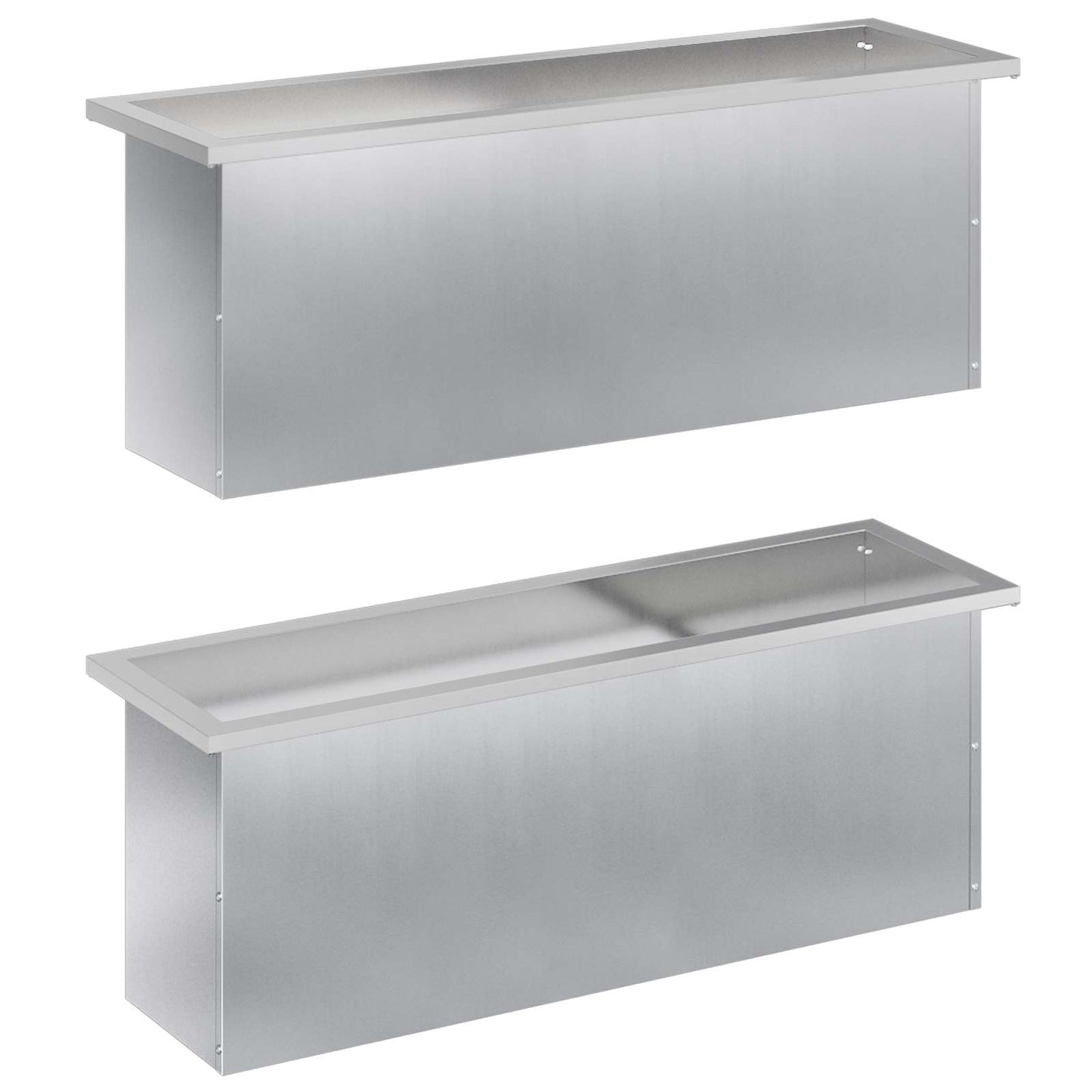 Garden Planter with LED 2 pcs Silver 30 x 100 x 30 cm