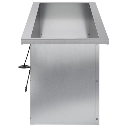 Garden Planter with LED 2 pcs Silver 30 x 100 x 30 cm