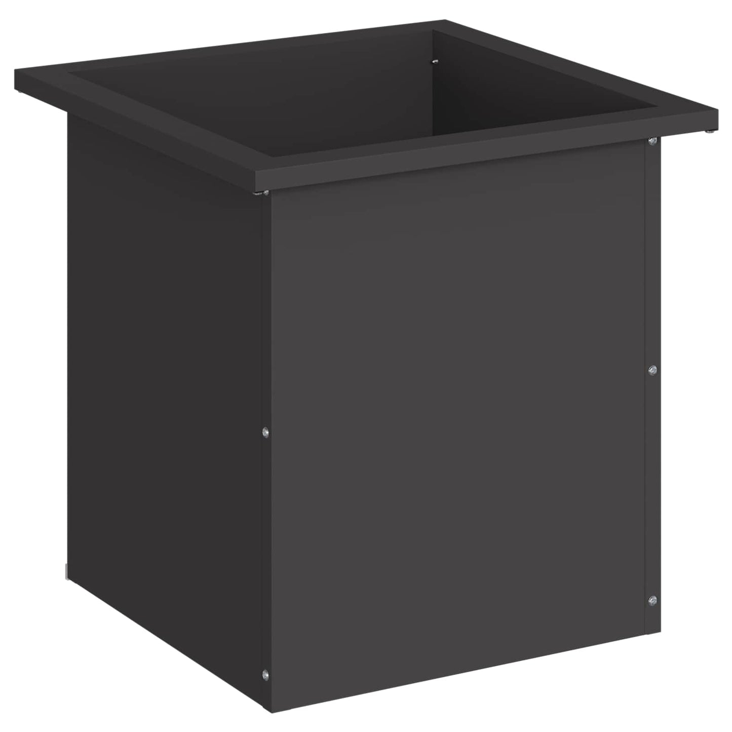 Garden Planter with LED Black 40 x 40 x 40 cm Steel