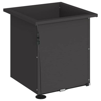 Garden Planter with LED 2 pcs Black 40 x 40 x 40 cm Steel