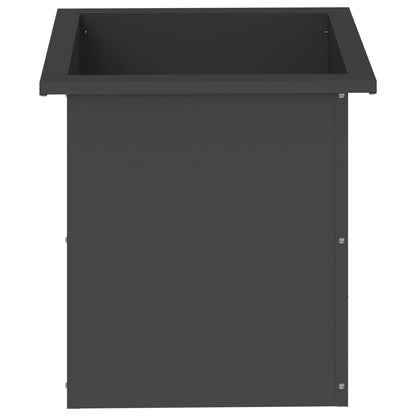 Garden Planter with LED 2 pcs Black 40 x 40 x 40 cm Steel