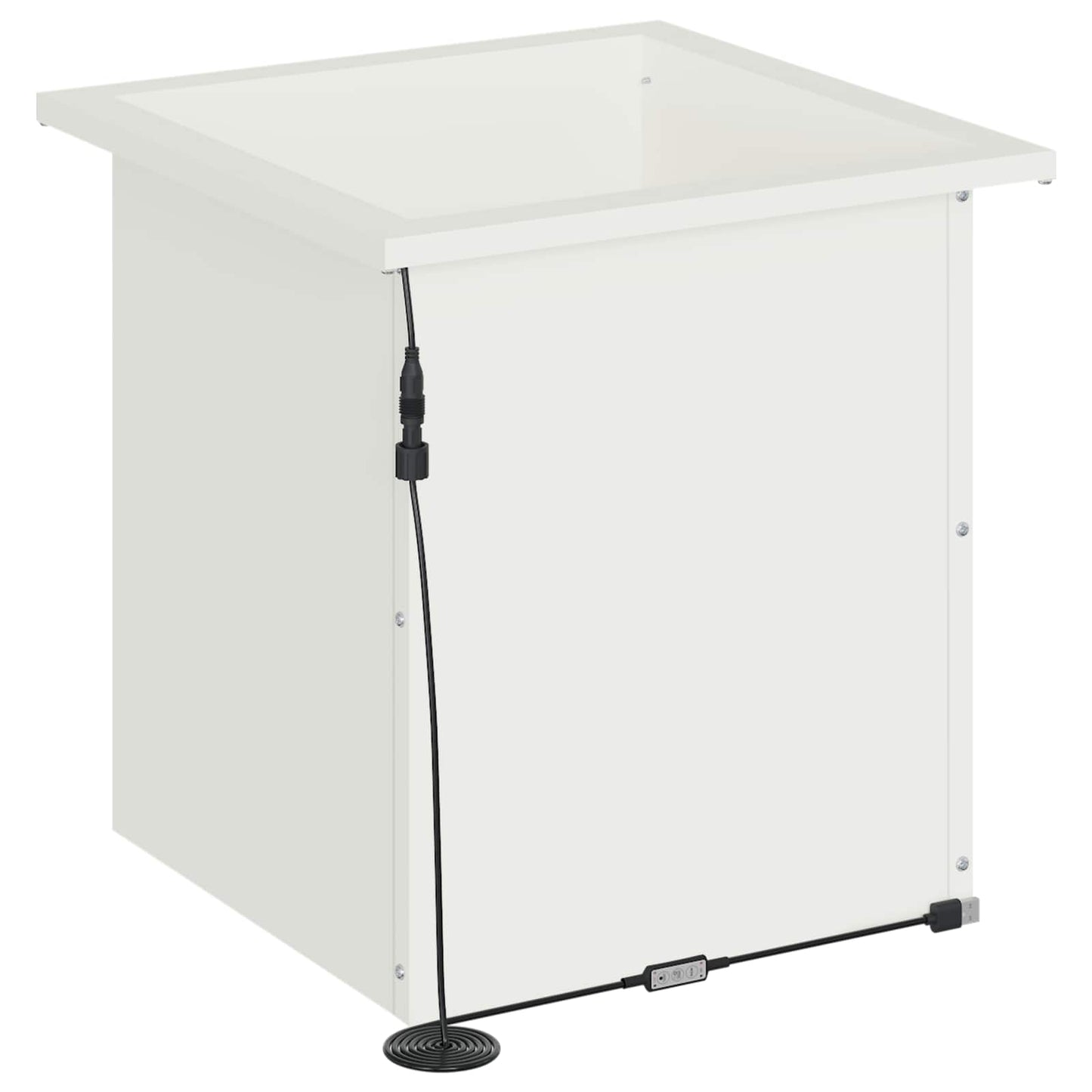 Garden Planter with LED 2 pcs White 40 x 40 x 40 cm Steel