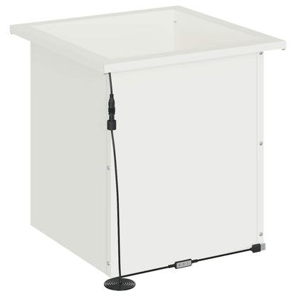 Garden Planter with LED 2 pcs White 40 x 40 x 40 cm Steel
