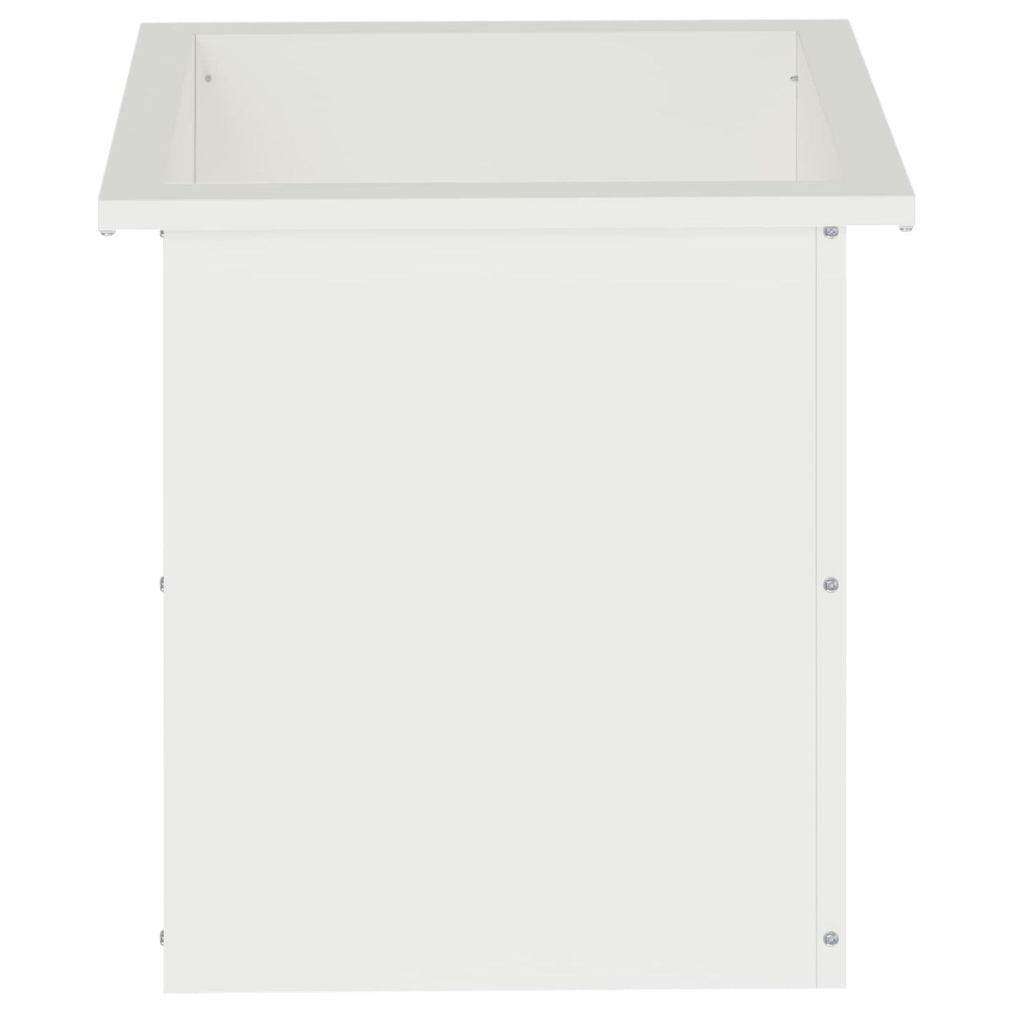 Garden Planter with LED 2 pcs White 40 x 40 x 40 cm Steel