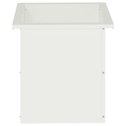Garden Planter with LED 2 pcs White 40 x 40 x 40 cm Steel