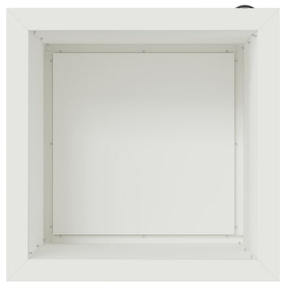 Garden Planter with LED 2 pcs White 40 x 40 x 40 cm Steel