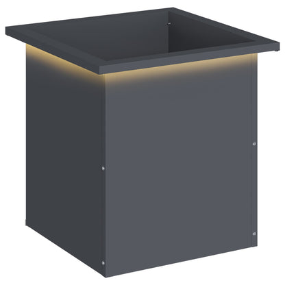 Garden Planter with LED Antracite 40 x 40 x 40 cm Steel
