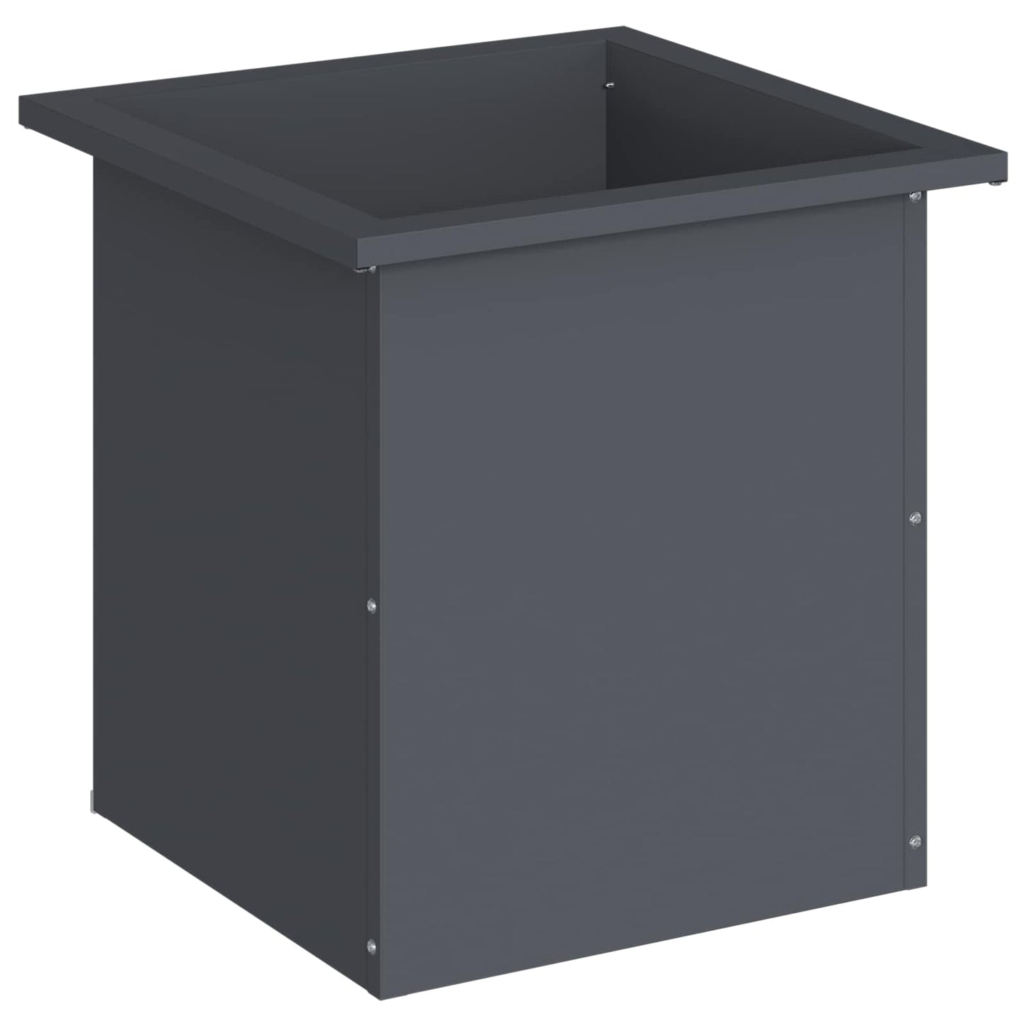 Garden Planter with LED Antracite 40 x 40 x 40 cm Steel