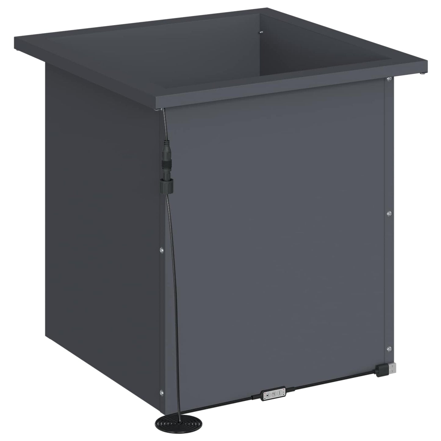 Garden Planter with LED Antracite 40 x 40 x 40 cm Steel