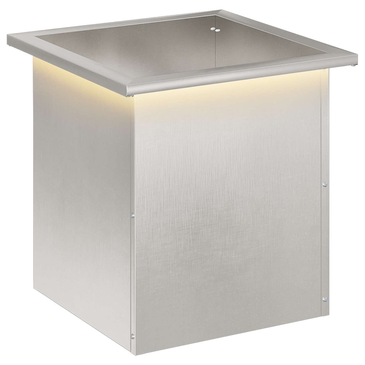 Garden Planter with LED Silver 40 x 40 x 40 cm Stainless Steel