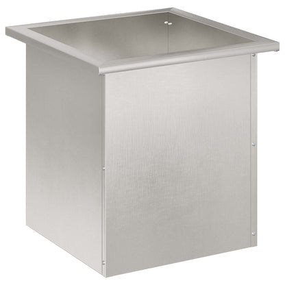 Garden Planter with LED Silver 40 x 40 x 40 cm Stainless Steel