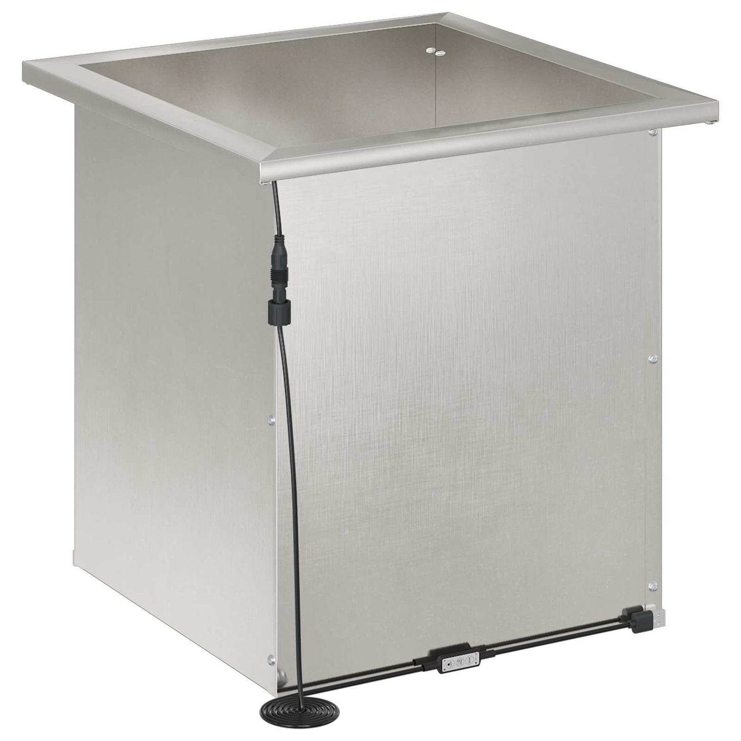 Garden Planter with LED Silver 40 x 40 x 40 cm Stainless Steel