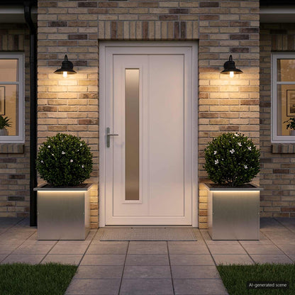 Garden Planter with LED 2 pcs Silver 40 x 40 x 40 cm