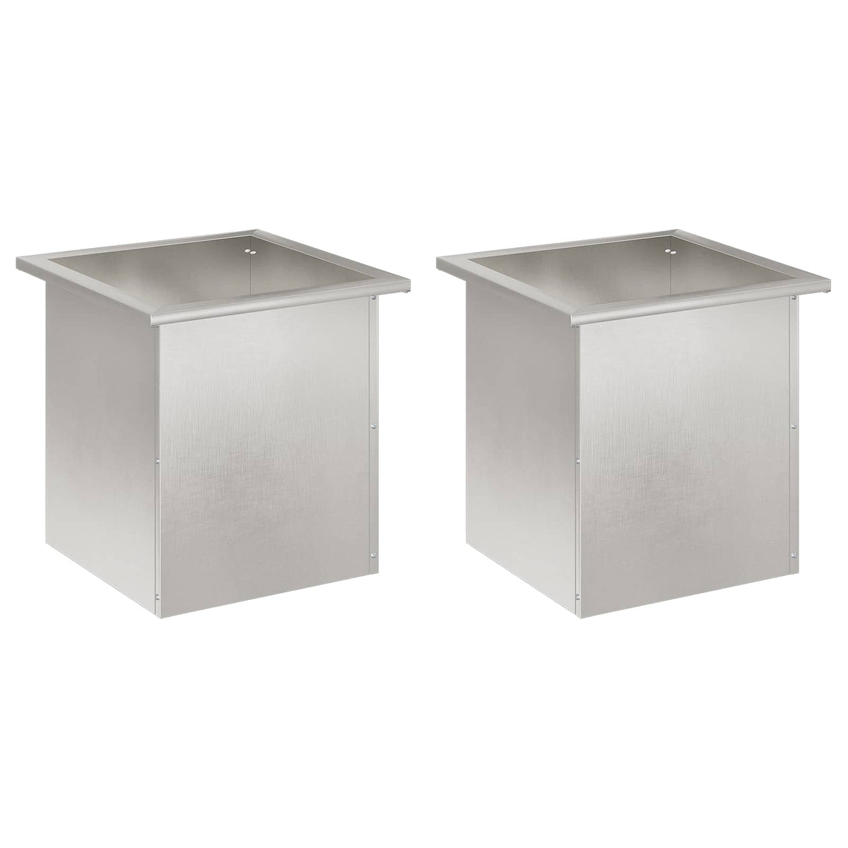 Garden Planter with LED 2 pcs Silver 40 x 40 x 40 cm
