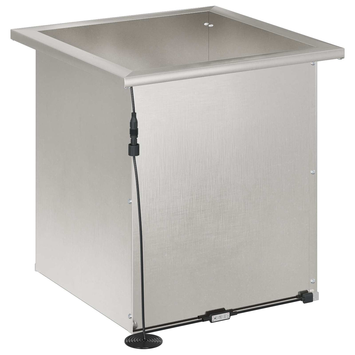 Garden Planter with LED 2 pcs Silver 40 x 40 x 40 cm