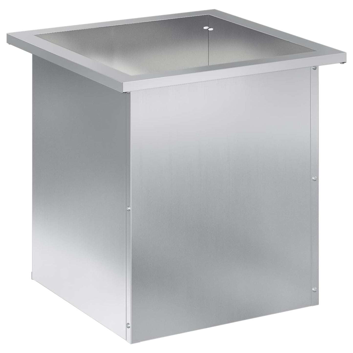 Garden Planter with LED Silver 40 x 40 x 40 cm Galvanised Steel