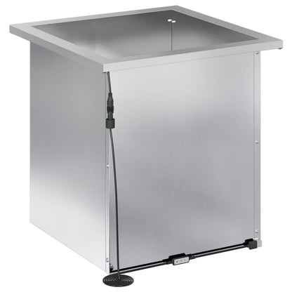 Garden Planter with LED Silver 40 x 40 x 40 cm Galvanised Steel