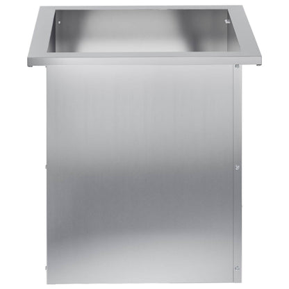 Garden Planter with LED Silver 40 x 40 x 40 cm Galvanised Steel