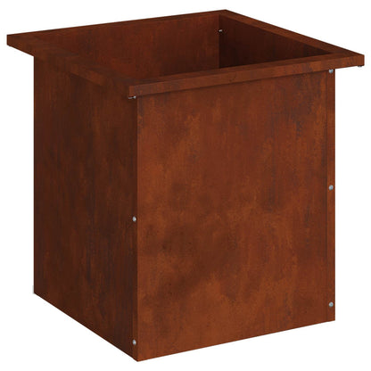 Garden Planter with LED Rusty 40 x 40 x 40 cm Weathering Steel