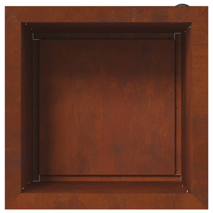 Garden Planter with LED Rusty 40 x 40 x 40 cm Weathering Steel