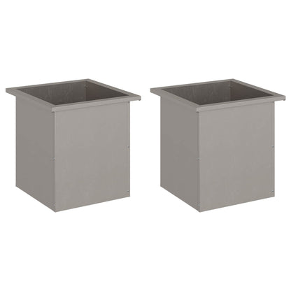 Garden Planter with LED 2 pcs Rusty 40 x 40 x 40 cm