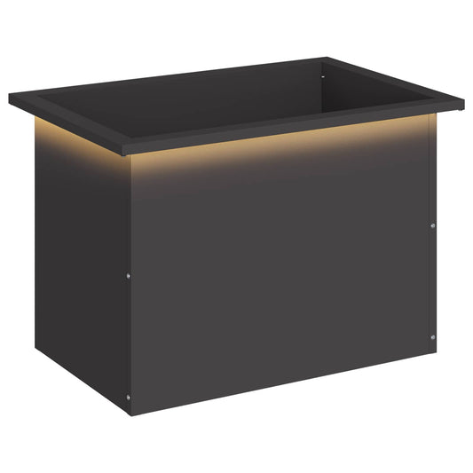 Garden Planter with LED Black 40 x 60 x 40 cm Steel