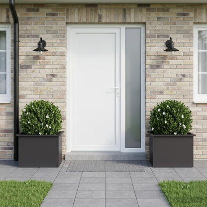 Garden Planter with LED 2 pcs Black 40 x 60 x 40 cm Steel