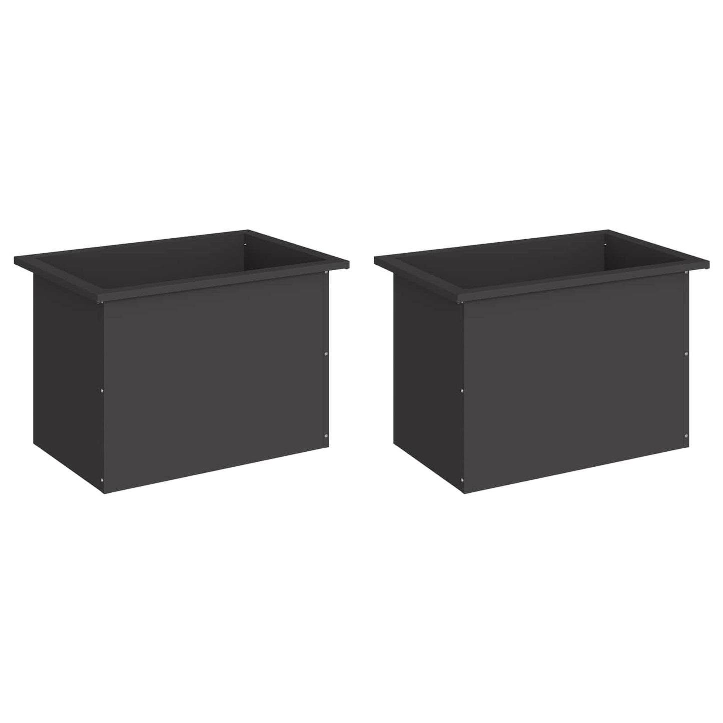 Garden Planter with LED 2 pcs Black 40 x 60 x 40 cm Steel