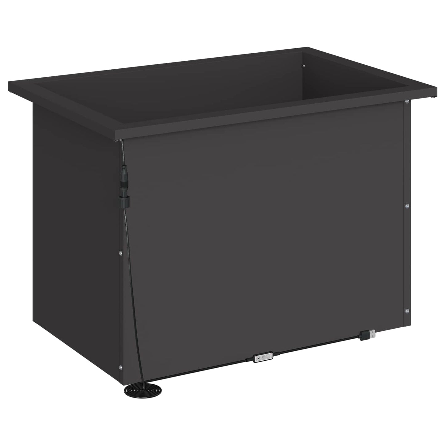 Garden Planter with LED 2 pcs Black 40 x 60 x 40 cm Steel