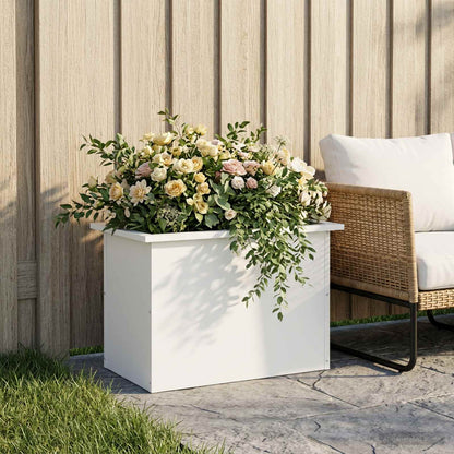 Garden Planter with LED White 40 x 60 x 40 cm Steel